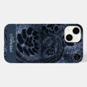 Monogram Modern Blue Denim Swirl Plus Pro Max Case-Mate iPhone Case (Achterkant (horizontaal))