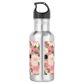 Monogram Modern Blush Pink Floral Waterfles (Achterkant)