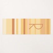 Monogram Modern Boho Brown Stripes Yogamat (Voorkant (horizontaal))