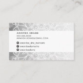  MONOGRAM Modern boho mandala patroon zwart Visitekaartje (Achterkant)