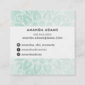  MONOGRAM modern boho mandala patroonmunt Vierkante Visitekaartje (Achterkant)