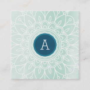 MONOGRAM modern boho mandala patroonmunt Vierkante Visitekaartje