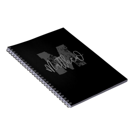 Monogram Modern Boy Back-to-School Huiswerk Notitieboek (Rechterzijde)