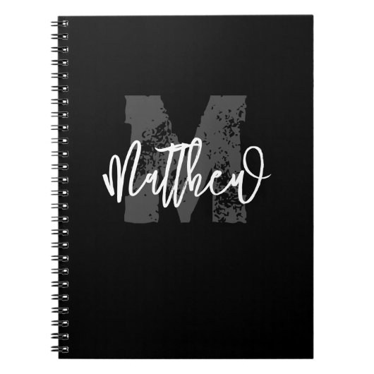 Monogram Modern Boy Back-to-School Huiswerk Notitieboek (Voorkant)