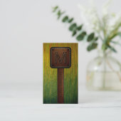 Monogram Modern Brown Leather Kijk #6 Visitekaartje (Staand voorkant)