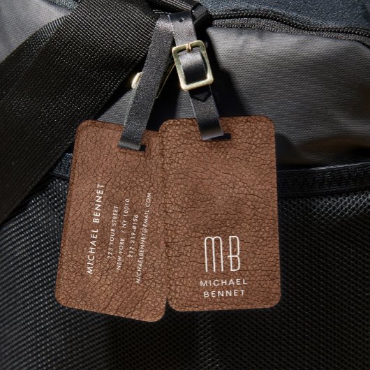 Monogram Modern Bruin  Bagagelabel