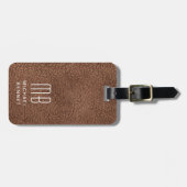 Monogram Modern Bruin  Bagagelabel (Voorkant horizontaal)