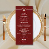 Monogram Modern Burgundy Wedding Menu