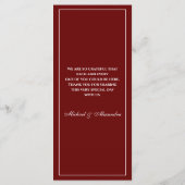 Monogram Modern Burgundy Wedding Menu (Dos)