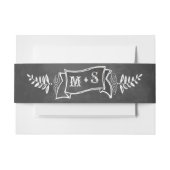 Monogram Modern Chalkboard Uitnodigingen Wikkel (Voorkant Voorbeeld)