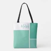 Monogram Modern Chic Cute Stylish Custom Draagtas (Achterkant)