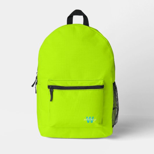 Monogram Modern Chique limoen groen Bedrukte Rugzak (Voorkant)