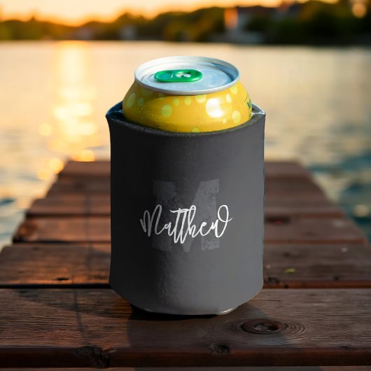 Monogram Modern Cool Grunge Jouw naam toevoegen Blikjeskoeler