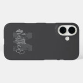 Monogram Modern Cool Grunge Jouw naam toevoegen Case-Mate iPhone Case (Achterkant (horizontaal))