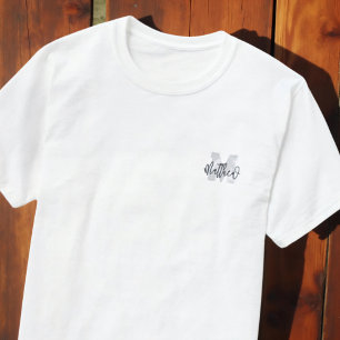 Monogram Modern Cool Grunge Jouw naam toevoegen T-shirt