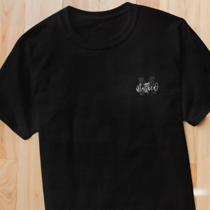 Monogram Modern Cool Grunge Jouw naam toevoegen T-shirt