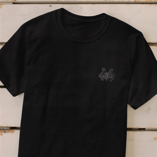 Monogram Modern Cool Grunge Jouw naam toevoegen T-shirt