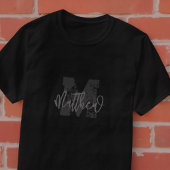 Monogram Modern Cool Grunge Jouw naam toevoegen T-shirt