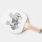 Monogram Modern Cool Grunge Jouw naam toevoegen Tafeltennisbatje (Zijkant)