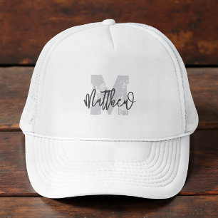 Monogram Modern Cool Grunge Jouw naam toevoegen Trucker Pet