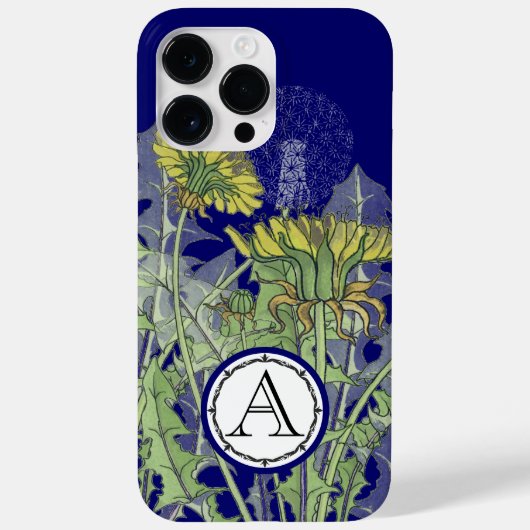 Monogram Modern Dandilion Flower Case-Mate iPhone Case (Achterkant)