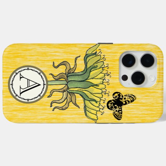 Monogram  Modern Dandilion Flower Case-Mate iPhone Case (Achterkant (horizontaal))