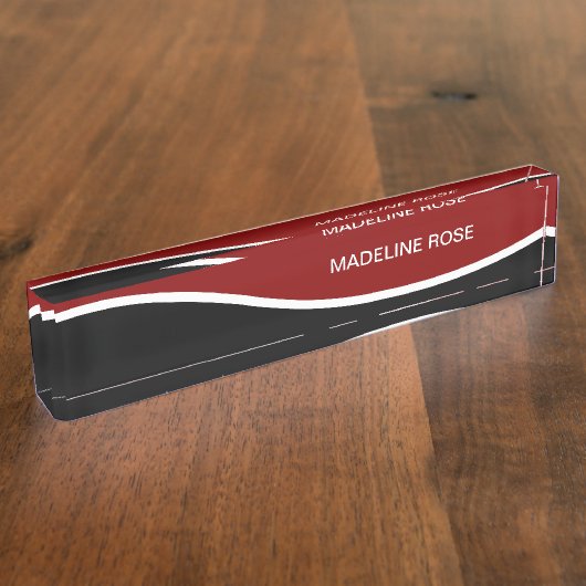 Monogram Modern Desk Plaque Executive Design Naambordje (Zijkant)