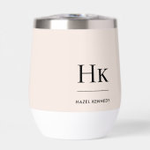 Monogram Modern Eenvoudig Elegant Blush Roze Custo (Voorkant)