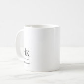 Monogram Modern Eenvoudig Elegant Wit Monogram Koffiemok (Voorkant links)