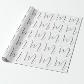 Monogram Modern Eenvoudig Minimalistisch Eenvoudig Cadeaupapier (Uitgerold)