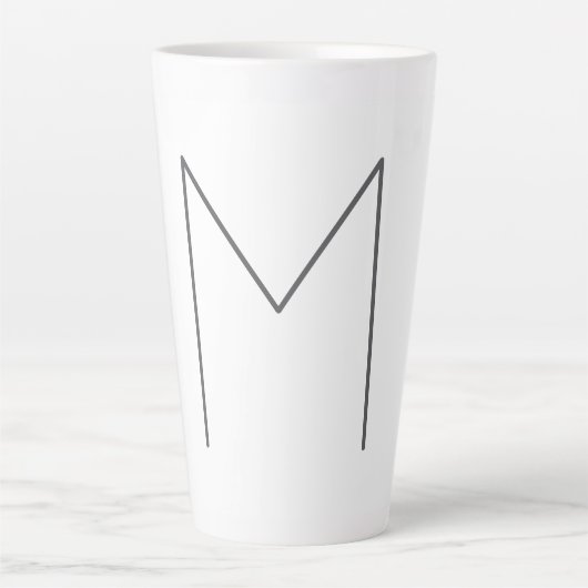 Monogram Modern Eenvoudig Minimalistisch Eenvoudig Latte Mok (Voorkant)