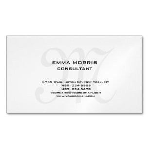 Monogram Modern Eenvoudig Minimalistisch Eenvoudig Magnetisch Visitekaartje