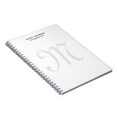 Monogram Modern Eenvoudig Minimalistisch Eenvoudig Notitieboek (Rechterzijde)