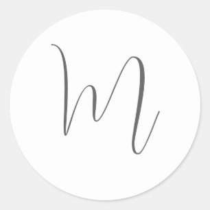 Monogram Modern Eenvoudig Minimalistisch Eenvoudig Ronde Sticker