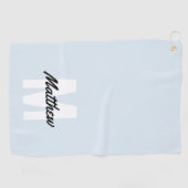 Monogram Modern Eenvoudige Naam Golfhanddoek (Horizontaal)