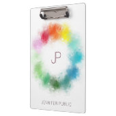 Monogram Modern Elegant Colorful Personalized Klembord (Links)
