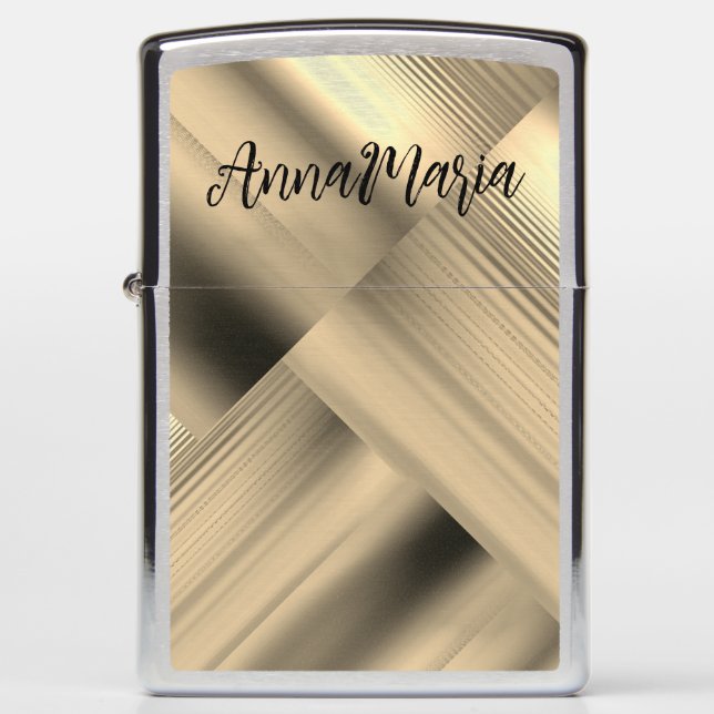 Monogram Modern Elegant Script Abstract Gold (Voorkant)
