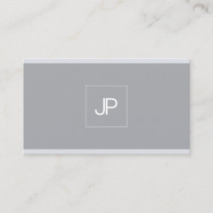 Monogram Modern Elegant Simple Grey Professional Visitekaartje