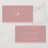 Monogram Modern Elegant Simple Professional Plain Visitekaartje (Voorkant / Achterkant)