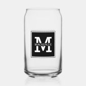 Monogram Modern en Minimalistisch Gepersonaliseerd Blikvorm Glas (Achterkant)