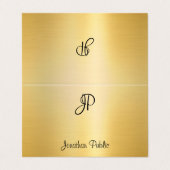 Monogram modern Faux Gold Calligraphy Script Visitekaartjes (Buitenkant ongevouwen)