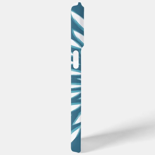 Monogram Modern Flower Blauwgroen iPhone Case (Achterkant / Rechts)