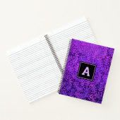 Monogram modern folieblad patroon paars notitieboek (Binnen)