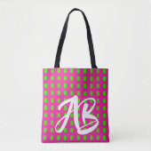 Monogram Modern Fun Hot Pink en Groen Draagtas (Voorkant)