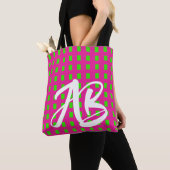 Monogram Modern Fun Hot Pink en Groen Draagtas (Dichtbij)