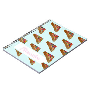 Monogram Modern Fun Pastel Blue Fairy Bread. Notitieboek