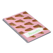 Monogram Modern Fun Pastel Pink Fairy Bread. Notitieboek (Rechterzijde)