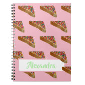 Monogram Modern Fun Pastel Pink Fairy Bread. Notitieboek (Voorkant)