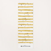 Monogram modern Gold Striped & Black Stippen Yogamat (Voorkant)