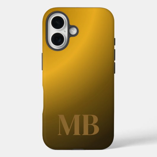 Monogram Modern Gold Tiger Eye Case-Mate iPhone Case (Achterkant)